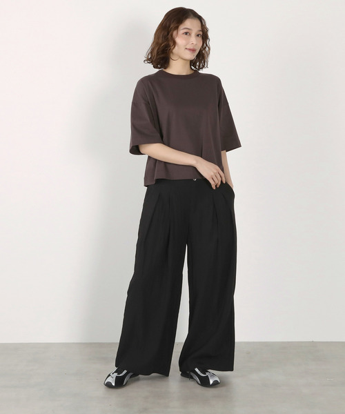 LOGEMENT DE CLAIRE(ロジュモンドクレール)の「5分袖モックネックTシャツ(Tシャツ/カットソー・レディース・ダークブラウン/ライトピンク/オフホワイト/ブルー系その他・FREE)」の20枚目の写真
