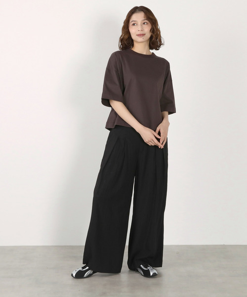 LOGEMENT DE CLAIRE(ロジュモンドクレール)の「5分袖モックネックTシャツ(Tシャツ/カットソー・レディース・ダークブラウン/ライトピンク/オフホワイト/ブルー系その他・FREE)」の22枚目の写真