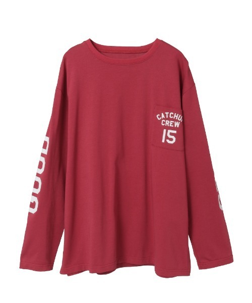 Catchup(ケチャップ)の「【2026SS】CATCHUP CREW 15 ロングTシャツ(大人サイズ)【親子でお揃い】【ユニセックス】(Tシャツ/カットソー・レディース・チャコールグレー/レッド・M/S/L)」の2枚目の写真
