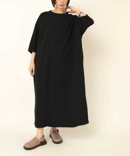 RNA-N(アールエヌエーエヌ)の「D1693 ドライタッチ天竺ワンピース(ワンピース・レディース・ブラック/ブラウン/ライトグレー・FREE)」の1枚目の写真