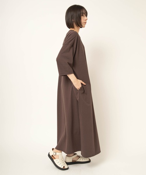 RNA-N(アールエヌエーエヌ)の「D1693 ドライタッチ天竺ワンピース(ワンピース・レディース・ブラック/ブラウン/ライトグレー・FREE)」の7枚目の写真