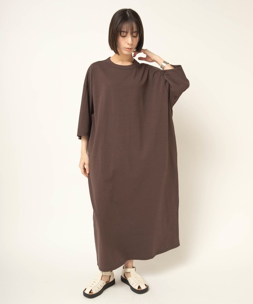 RNA-N(アールエヌエーエヌ)の「D1693 ドライタッチ天竺ワンピース(ワンピース・レディース・ブラック/ブラウン/ライトグレー・FREE)」の5枚目の写真
