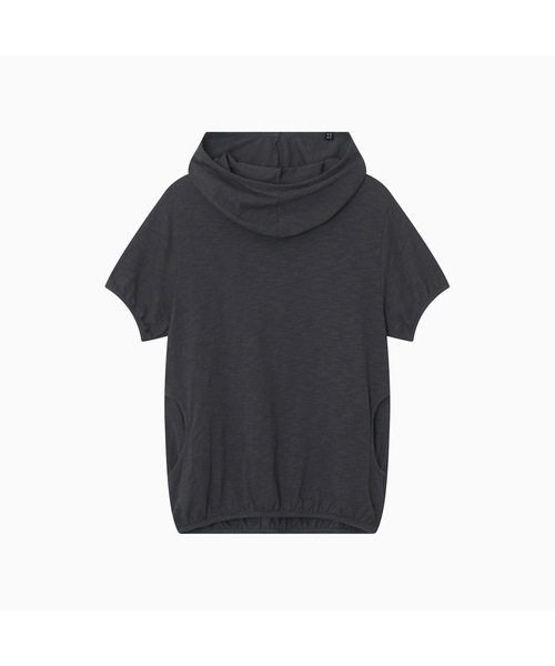 Cowl Neck Hooded Tee, charcoal — худи-футболка с капюшоном, угольный цвет