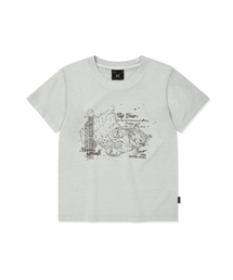 W SLEEPY TAG PIGMENT TEE - LIGHT GREY
