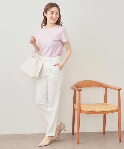 index(インデックス)の「【UVケア/接触冷感】フロントロゴ刺繍Tシャツ《洗濯機OK/S-3L/7col》(Tシャツ/カットソー・レディース・ブラウン系その他5/ホワイト系9/ネイビー/ベージュ系その他7/グレー/オフホワイト/ピンク・38/36/44/42/40)」の13枚目の写真
