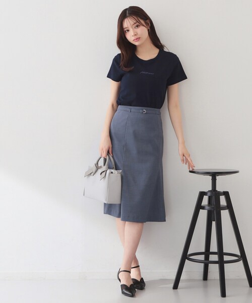 index(インデックス)の「【UVケア/接触冷感】フロントロゴ刺繍Tシャツ《洗濯機OK/S-3L/7col》(Tシャツ/カットソー・レディース・ブラウン系その他5/ホワイト系9/ネイビー/ベージュ系その他7/グレー/オフホワイト/ピンク・38/36/44/42/40)」の16枚目の写真