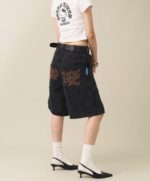 SEQUENZ(シークエンズ)の「【SEQUENZ/シークエンズ】LEOPARD APPLIQUE SHORTS(デニムパンツ・メンズ・ブラック系その他2/ブラック系その他/レオパード/インディゴブルー・S/M/L)」の7枚目の写真