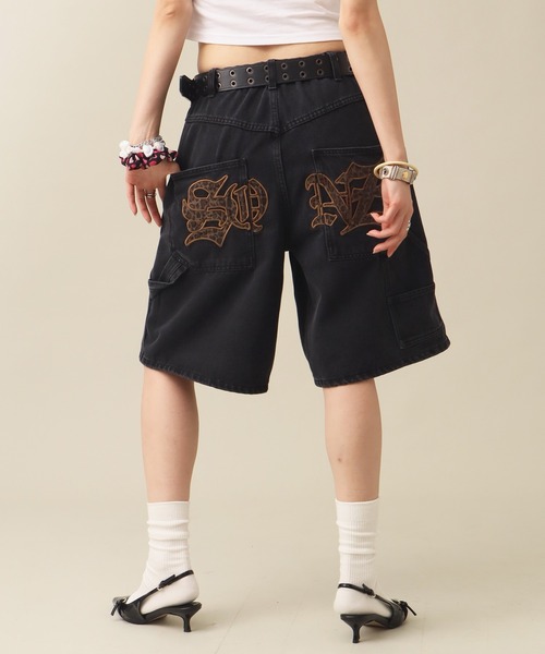 SEQUENZ(シークエンズ)の「【SEQUENZ/シークエンズ】LEOPARD APPLIQUE SHORTS(デニムパンツ・メンズ・ブラック系その他2/ブラック系その他/レオパード/インディゴブルー・S/M/L)」の8枚目の写真