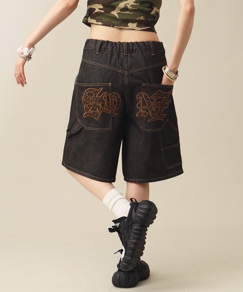 SEQUENZ(シークエンズ)の「【SEQUENZ/シークエンズ】LEOPARD APPLIQUE SHORTS(デニムパンツ・メンズ・ブラック系その他2/ブラック系その他/レオパード/インディゴブルー・S/M/L)」の22枚目の写真
