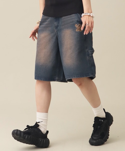 SEQUENZ(シークエンズ)の「【SEQUENZ/シークエンズ】LEOPARD APPLIQUE SHORTS(デニムパンツ・メンズ・ブラック系その他2/ブラック系その他/レオパード/インディゴブルー・S/M/L)」の11枚目の写真