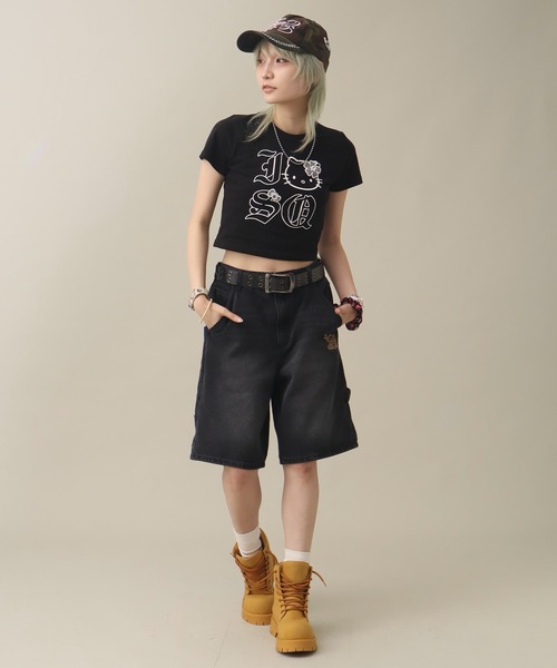 SEQUENZ(シークエンズ)の「【SEQUENZ/シークエンズ】LEOPARD APPLIQUE SHORTS(デニムパンツ・メンズ・ブラック系その他2/ブラック系その他/レオパード/インディゴブルー・S/M/L)」の6枚目の写真