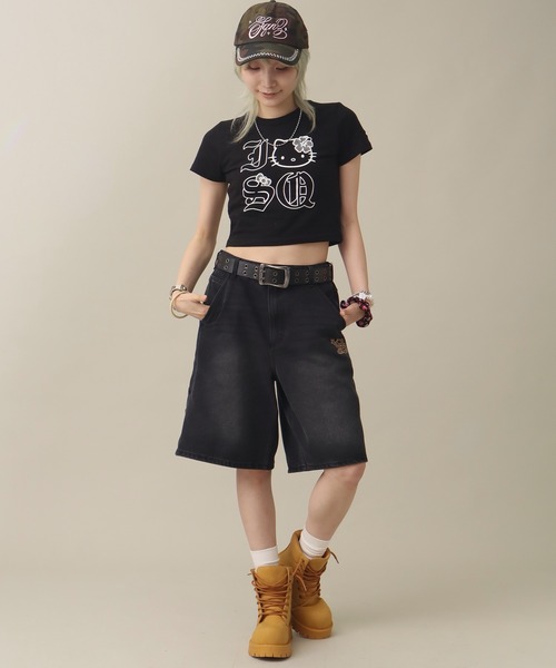 SEQUENZ(シークエンズ)の「【SEQUENZ/シークエンズ】LEOPARD APPLIQUE SHORTS(デニムパンツ・メンズ・ブラック系その他2/ブラック系その他/レオパード/インディゴブルー・S/M/L)」の5枚目の写真