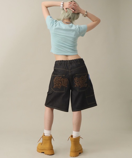 SEQUENZ(シークエンズ)の「【SEQUENZ/シークエンズ】LEOPARD APPLIQUE SHORTS(デニムパンツ・メンズ・ブラック系その他2/ブラック系その他/レオパード/インディゴブルー・S/M/L)」の14枚目の写真