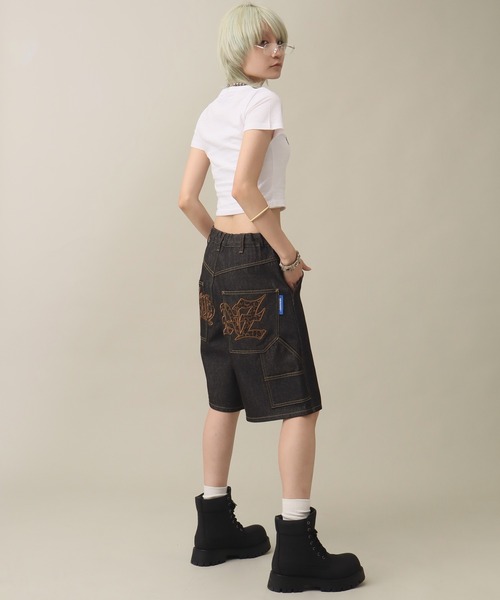 SEQUENZ(シークエンズ)の「【SEQUENZ/シークエンズ】LEOPARD APPLIQUE SHORTS(デニムパンツ・メンズ・ブラック系その他2/ブラック系その他/レオパード/インディゴブルー・S/M/L)」の17枚目の写真