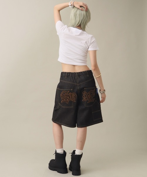 SEQUENZ(シークエンズ)の「【SEQUENZ/シークエンズ】LEOPARD APPLIQUE SHORTS(デニムパンツ・メンズ・ブラック系その他2/ブラック系その他/レオパード/インディゴブルー・S/M/L)」の16枚目の写真