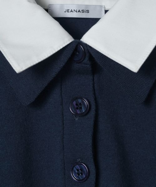 JEANASIS(ジーナシス)の「12Gドッキングカラーポロニット/670827(ポロシャツ・レディース・グレー系その他/ブラウン系その他/ネイビー系・FREE)」の11枚目の写真