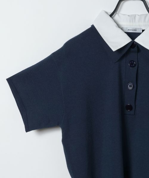 JEANASIS(ジーナシス)の「12Gドッキングカラーポロニット/670827(ポロシャツ・レディース・グレー系その他/ブラウン系その他/ネイビー系・FREE)」の8枚目の写真