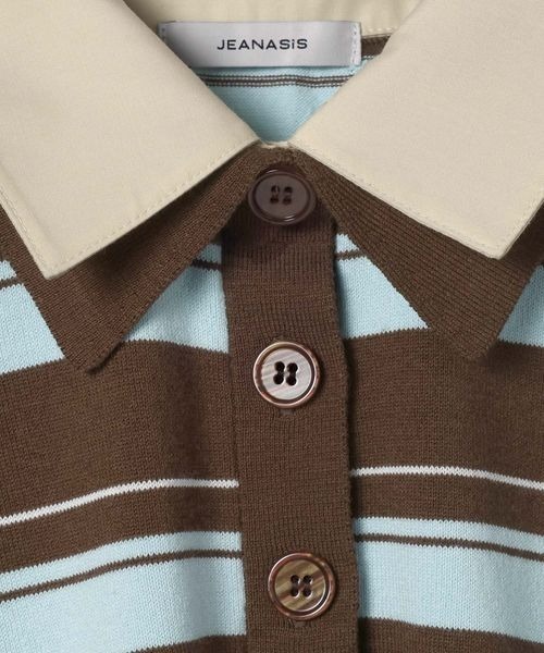 JEANASIS(ジーナシス)の「12Gドッキングカラーポロニット/670827(ポロシャツ・レディース・グレー系その他/ブラウン系その他/ネイビー系・FREE)」の13枚目の写真