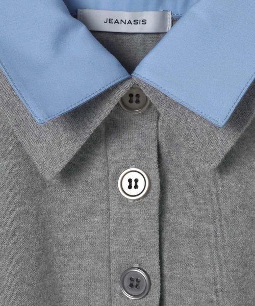 JEANASIS(ジーナシス)の「12Gドッキングカラーポロニット/670827(ポロシャツ・レディース・グレー系その他/ブラウン系その他/ネイビー系・FREE)」の12枚目の写真