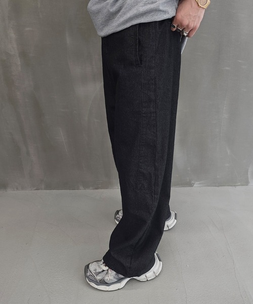 WESTBOY（ウエストボーイ）の「バルーンシルエット ブラック セミワイドデニムパンツ WO26S8PT01（デニムパンツ・メンズ・ブラック・L/M/XL）」の2枚目の写真