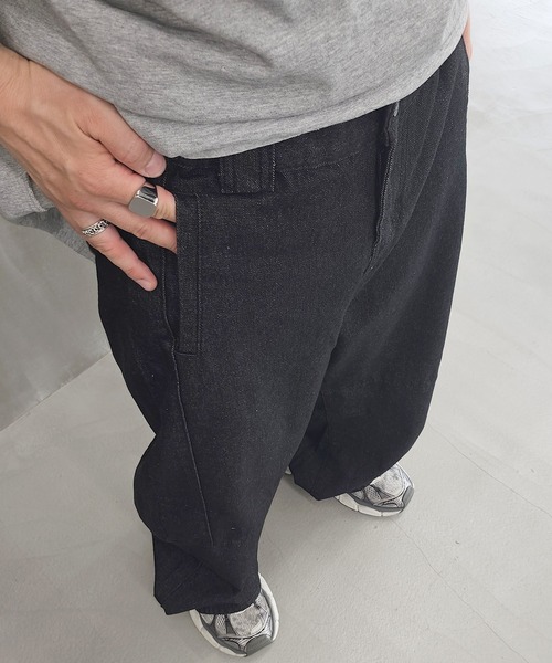 WESTBOY（ウエストボーイ）の「バルーンシルエット ブラック セミワイドデニムパンツ WO26S8PT01（デニムパンツ・メンズ・ブラック・L/M/XL）」の4枚目の写真