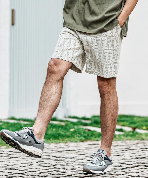 CAMBIO（カンビオ）の「mp15004- ドビー総柄ショートパンツ（その他パンツ・メンズ・アイボリー/グレー/ブラウン・XL/L/M）」の12枚目の写真