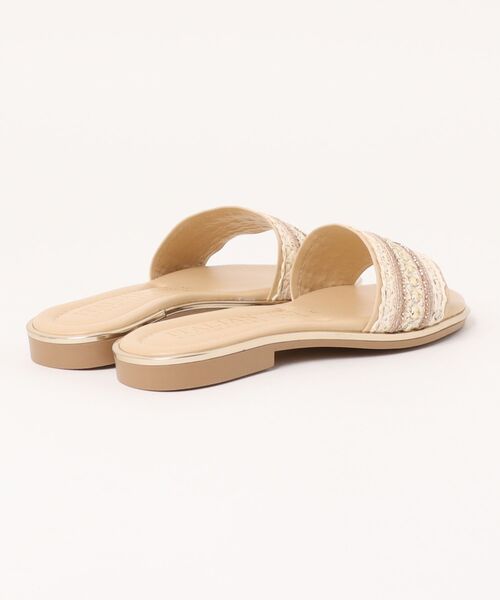 ITALIAN SHOEMAKERS(イタリアンシューメーカー)の「【ITALIAN SHOEMAKERS】ウーブンフラットミュールサンダル(962309)(サンダル・レディース・ベージュ/ホワイト・38/37/36/35)」の3枚目の写真