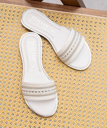 【ITALIAN SHOEMAKERS】ウーブンフラットミュールサンダル(962309)