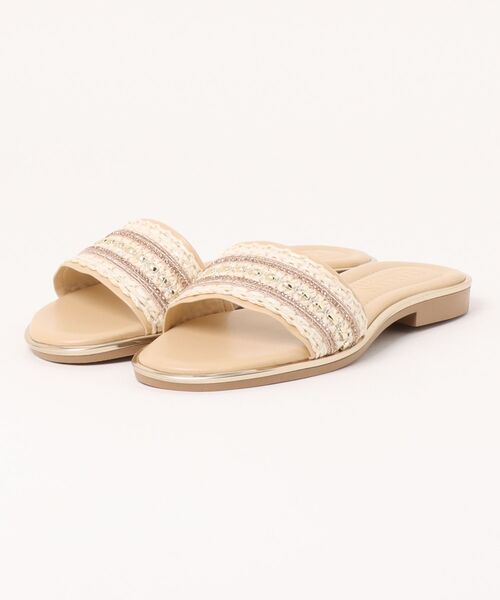 ITALIAN SHOEMAKERS(イタリアンシューメーカー)の「【ITALIAN SHOEMAKERS】ウーブンフラットミュールサンダル(962309)(サンダル・レディース・ベージュ/ホワイト・38/37/36/35)」の5枚目の写真