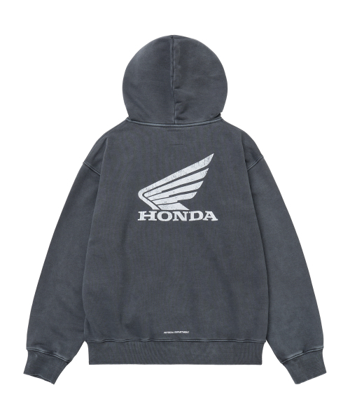 セール】Pigment Scratch Logo Hoodie Zip-Up Navy（パーカー）｜HONDA