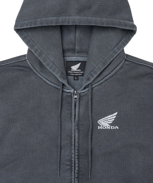 PHYPS MOTORCYCLE(フィップスモーターサイクル)の「Pigment Scratch Logo Hoodie Zip-Up Navy(パーカー・レディース・その他・MEDIUM/LARGE/X-LARGE/SMALL)」の4枚目の写真