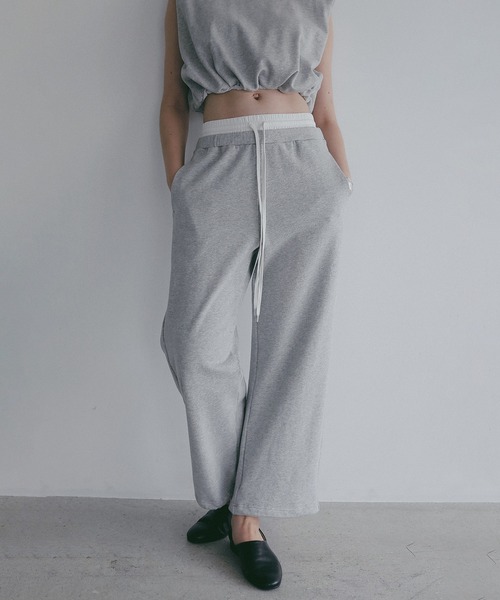 MANOF(マノフ)の「DRAWSTRING SWEAT PANTS(スウェットパンツ・レディース・グレー/ブラック/ホワイト・S/M)」の3枚目の写真