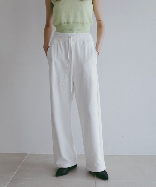 MANOF(マノフ)の「DRAWSTRING SWEAT PANTS(スウェットパンツ・レディース・グレー/ブラック/ホワイト・S/M)」の1枚目の写真