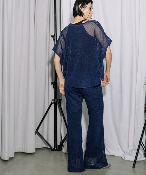MARECHAL TERRE(マルシャルテル)の「透かし編みニットプルオーバー(ニット/セーター・レディース・ブラック/ブルー/グレー/グリーン・MEDIUM)」の7枚目の写真