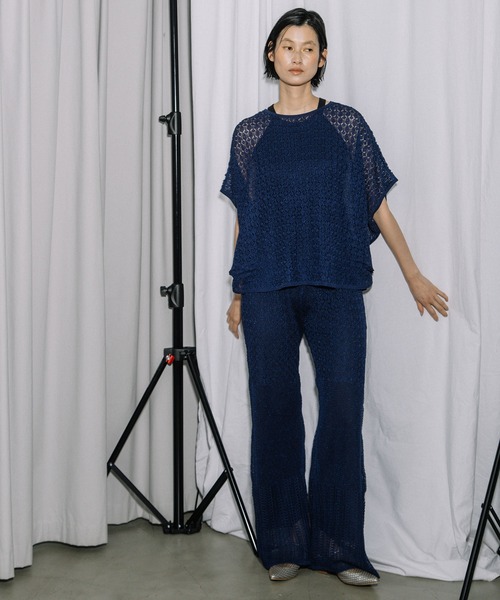 MARECHAL TERRE(マルシャルテル)の「透かし編みニットプルオーバー(ニット/セーター・レディース・ブラック/ブルー/グレー/グリーン・MEDIUM)」の9枚目の写真
