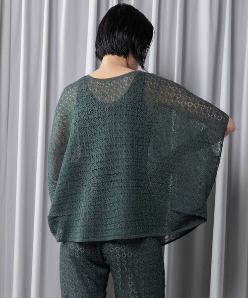 MARECHAL TERRE(マルシャルテル)の「透かし編みニットプルオーバー(ニット/セーター・レディース・ブラック/ブルー/グレー/グリーン・MEDIUM)」の12枚目の写真
