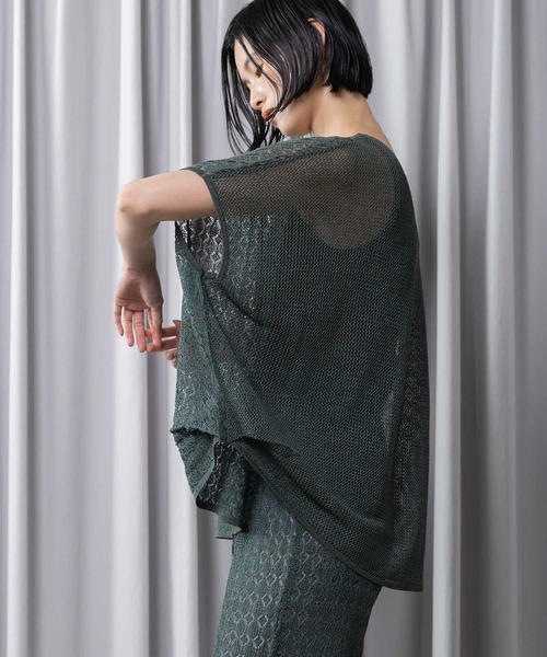 MARECHAL TERRE(マルシャルテル)の「透かし編みニットプルオーバー(ニット/セーター・レディース・ブラック/ブルー/グレー/グリーン・MEDIUM)」の16枚目の写真