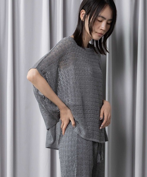 MARECHAL TERRE(マルシャルテル)の「透かし編みニットプルオーバー(ニット/セーター・レディース・ブラック/ブルー/グレー/グリーン・MEDIUM)」の18枚目の写真