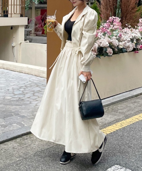 FAVORITO（ファヴォリート）の「ドローストリングジャケットスカートセットアップ（セットアップ・レディース・ブラック/ピンク/ベージュ・F）」の18枚目の写真