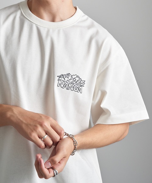 NANGA(ナンガ)の「【NANGA】ECO HYBRID LINE DRAWING TEE N2610-1M038Z(Tシャツ/カットソー・メンズ・ホワイト/ライトグレー/ブラック・S/M/L/XL)」の2枚目の写真