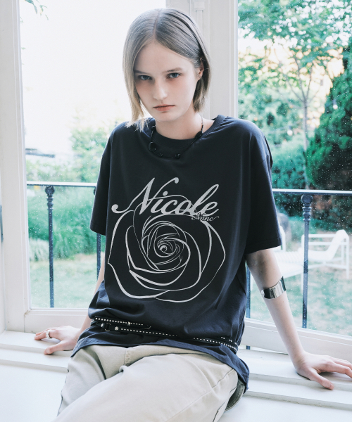 NICK&NICOLE(ニックアンドニコール)の「NICOLE ROSE SLEEVE TOP_CHARCOAL SILVER(Tシャツ/カットソー・レディース・その他・MEDIUM/LARGE)」の3枚目の写真