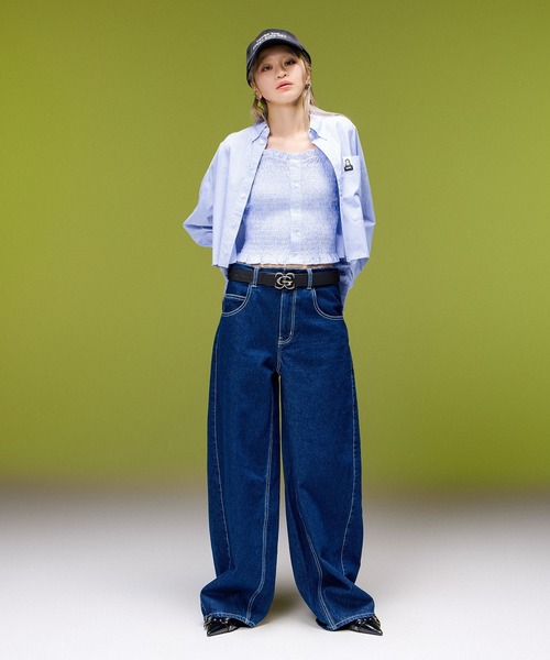 X-girl(エックスガール)の「METAL XG EMBLEM BUCKLE FADED FAUX LEATHER BELT(ベルト・レディース・ブラウン/ブラック・ONE SIZE)」の5枚目の写真