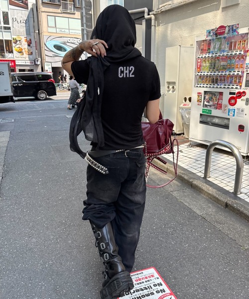 Never mind the XU(ネバーマインドザエックスユー)の「【Never mind the XU】studs washed wide denim pants / 【ネバーマインド ザ エックスユー】スタッズウォッシュドワイドデニムパンツ(デニムパンツ・メンズ・ブルー/ブラック・S/M)」の7枚目の写真