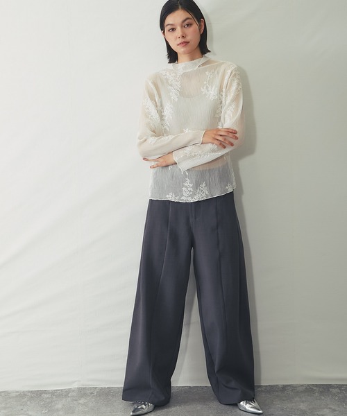 SMILE ORCHID(スマイルオーキッド)の「刺繍入りシースルートップス(Tシャツ/カットソー・レディース・ホワイト/アイボリー/ブラック・FREE)」の17枚目の写真