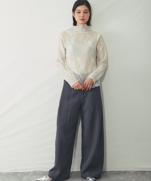 SMILE ORCHID(スマイルオーキッド)の「刺繍入りシースルートップス(Tシャツ/カットソー・レディース・ホワイト/アイボリー/ブラック・FREE)」の22枚目の写真