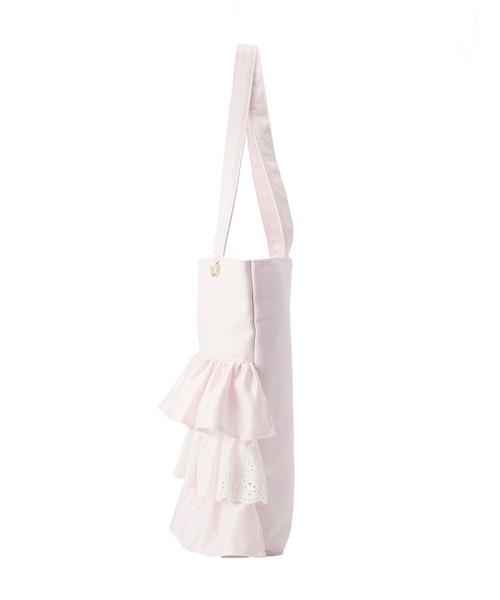 Maison de FLEUR(メゾンドフルール)の「サテンフロントフリルスクエアトートバッグ(トートバッグ・レディース・ブラック系その他/ブラック/ライトピンク・FREE)」の10枚目の写真