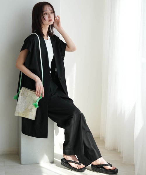 utatane（ウタタネ）の「帯リメイク maison utatane ショルダーバッグ 白銀の菊づくし（ショルダーバッグ・レディース・シルバー・FREE）」の7枚目の写真