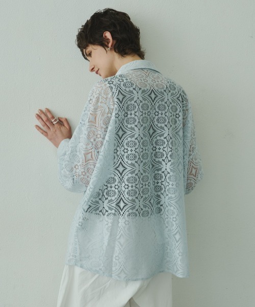 Plumel(プルメル)の「Geometric Lace Shirt with Tank / ジオメトリーレースシャツwithタンクトップ(シャツ/ブラウス・レディース・サックスブルー/オフホワイト・MEDIUM)」の19枚目の写真