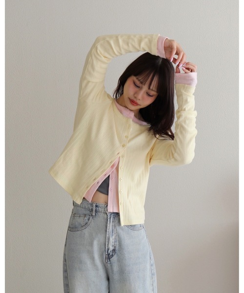 JUMELLE（ジュメロ）の「シグネチャーカーディガン（カーディガン/ボレロ・レディース・イエロー/ピンク・FREE）」の21枚目の写真