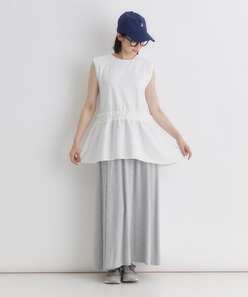 Right-on(ライトオン)の「HONEYSUCKLE ROSE(ハニーサックルローズ)異素材ドッキングタンクトップ(タンクトップ・レディース・ホワイト/ブラック・M/L)」の20枚目の写真